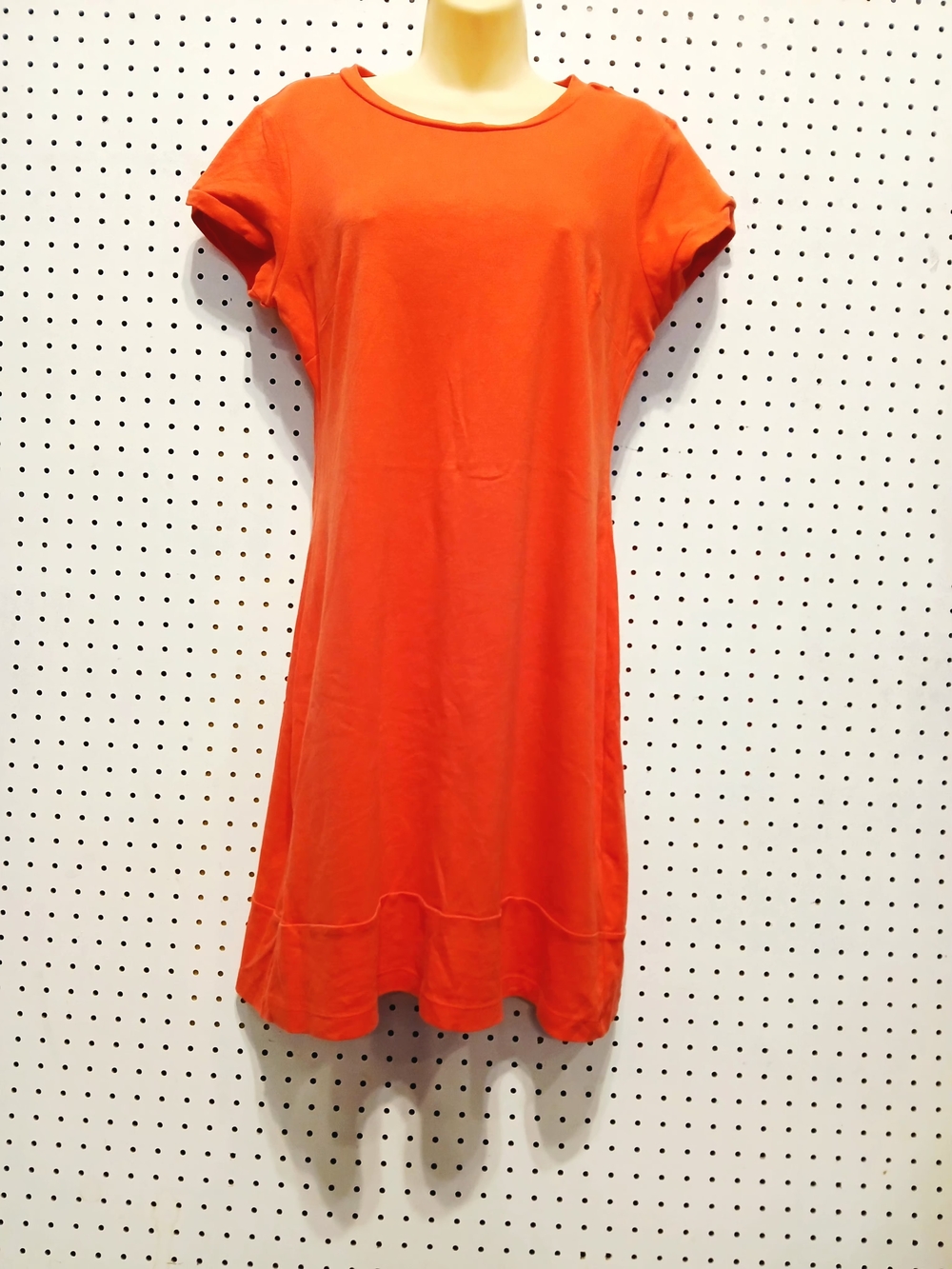 New York & Company Orange Short-Sleeve Mini Dress